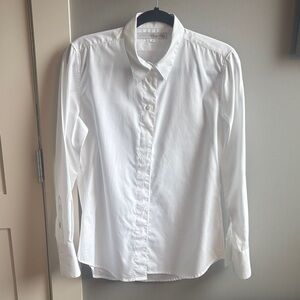 Claridge + King medium M crisp white cotton poplin button up dress shirt